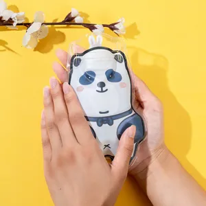 Cute cartoon panda hot water bag for hands warm, perfect for student dorm winter use.