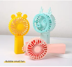 Handheld electric bubble fan with cute cartoon animal ears and crown cute design