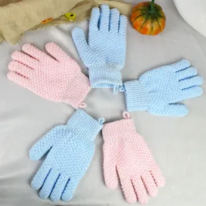 Gants de bain exfoliants lot, gants de douche double face en maille pour le gommage du corps spa.