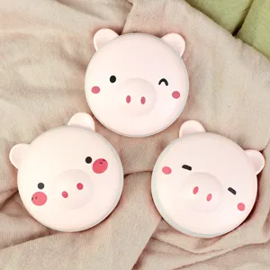 Cute pink pig USB wiederaufladbarer Handwärmer LED Spiegel Ansicht oben.
