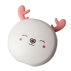 Cute deer antler usb rechargeable hand warmer and portable compact mirror for winter gifts.