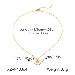 Collana con Pendente a Ventaglio in Madreperla e Acciaio Gioiello Elegante Donna