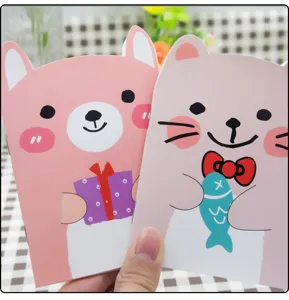 Taccuino tascabile mini carino gatto e orso per studenti e diario diario.