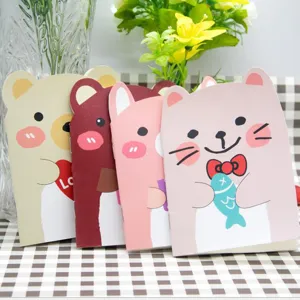 Quaderno di Carta con Orso dei Cartoni Animati Portatile Mini Diario per Studenti Blocco Note Giornaliero Scrittura Cancelleria Regalo