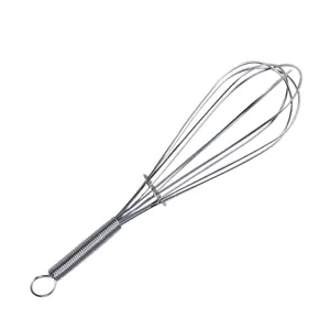 Stainless Steel Manual Spring Handle Egg Whisk Kitchen Gadget Baking Tool For Home Cooking And Pastry