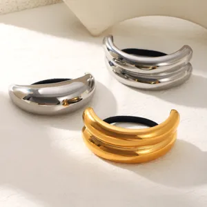 Coletas de pelo de metal liso minimalista elegantes coleteros brillantes accesorios de moda