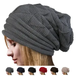 Unisex Winter Warm Knit Beanie Hat Folded Cuff Casual Solid Color Acrylic Ski Cap For Outdoor Sports Men Women