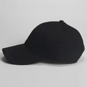 Klassische schwarze Baseballkappe für Outdoor-Sonnenschutz, einfarbige Freizeitmütze.