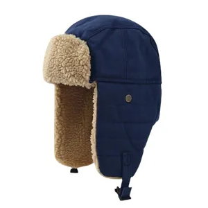 Winter trapper hat for men women warm windproof pilot bomber hat thick fleece earflap ushatka