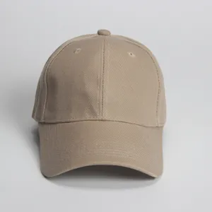 Einfarbige khakifarbene Baseballkappe klassische 6-Panel verstellbare Outdoor Sport Mütze