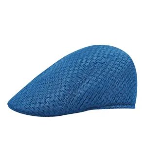 Blue mesh breathable beret ivy cap for men and women summer casual outdoor sun hat