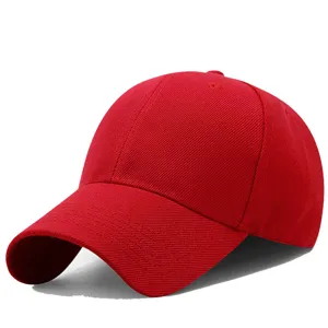 Einfache rote Baseballkappe für Outdoor Sonnenschutz, klassische feste Farbe Kappe.