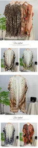 Women beach cover up stylish bohemian print tassel shawl versatile vacation sun protection wrap