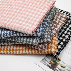 Women's Winter Warm Imitation Cashmere Scarf Classic Houndstooth Pattern Tassel Long Shawl Soft Cozy Daily Wear
