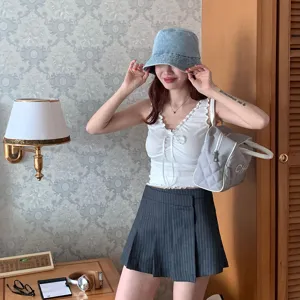 Korean style wide brim denim bucket hat spring summer casual sun protection hat for women