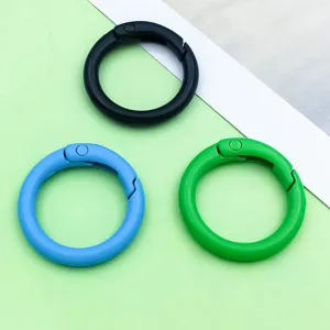 Anillos de resorte de aleación coloridos llaveros mosquetones accesorios de joyería DIY