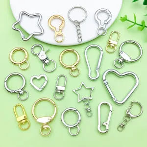 Legering sleutelhanger hardware details, metalen veerring en karabijnhaak voor DIY sieraden maken.