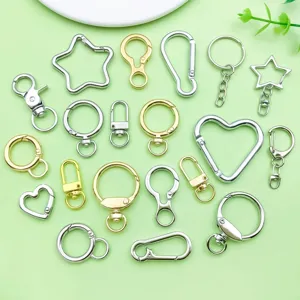 Assortiment legering sleutelhanger bedels DIY metaal ring ster hart karabijnhaak