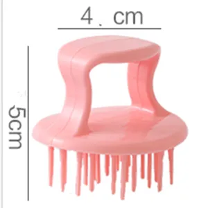 Pink plastic hair scalp massage brush compact shampoo brush daily hair care tool detail view