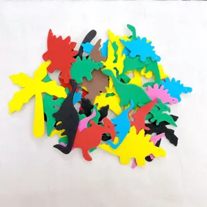 Colorful EVA foam dinosaur stickers DIY handmade material pack multi-color cute animal shapes set