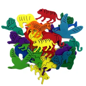 Colorful EVA foam animal stickers set DIY kids craft handmade foam patches assorted animals