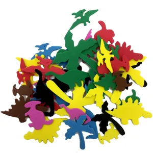 Colorful EVA foam dinosaur stickers DIY craft material pack for kids kindergarten 100pc