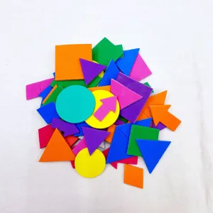 Colorful geometric foam shapes set, DIY craft mosaic stickers for kids early education toys.