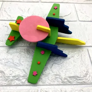 Giocattolo puzzle aeroplano 3D in schiuma EVA colorata fai da te artigianato modello educativo.