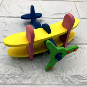 Giocattolo educativo modello aereo puzzle 3D DIY, giocattolo in schiuma colorata.