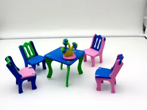 DIY foam puzzle furniture model set, 3D creative table and chairs toy for kids.
