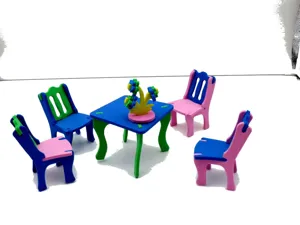 DIY 3D Foam Puzzle Furniture Set Miniature Table Chairs Educational Creative Toys for Kids