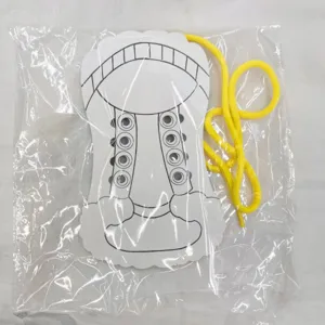 Kids shoelace tying practice board early education wooden lacing toy Montessori learning tool