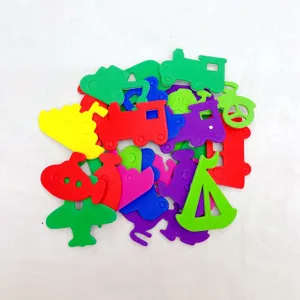 Colorful foam vehicle shape stickers DIY kindergarten craft creative toys set for kids