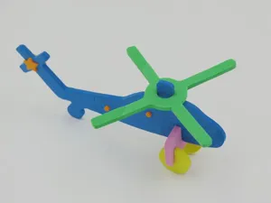 Modello di aeroplano 3D giocattolo DIY per bambini, kit didattico colorato con elica.