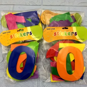 Colorful foam letter and number stickers set, early education waterproof puzzle toys for kids.