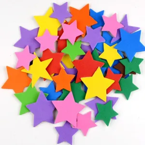 Colorful EVA foam star stickers for kids crafts and DIY art projects, multi-color mix pack.