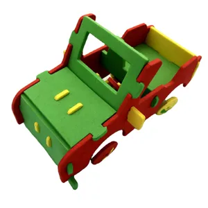 3D foam puzzle DIY toy car handmade colorful pick-up truck educational building model kit for kids