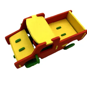 Wooden 3D puzzle car toy DIY handmade assembly educational vehicle model for kids.