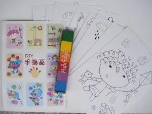 Kids Finger Painting Set DIY Fingerprint Drawing Kit Creative Art Craft Educational Toy With Washable Pigment Drawing Cards