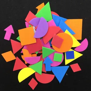 Kids DIY EVA Foam Stickers Educational Puzzle Toys Geometric Shapes And Fruits Mixed Craft Colorful Stickers For Kindergarten Children