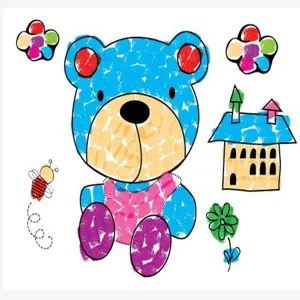 Kids finger painting DIY kit colorful sponge stamp drawing craft set for early learning