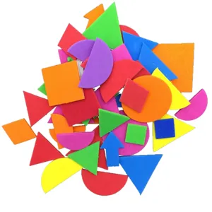 Colorful EVA foam geometric shapes set, DIY early educational toys for kids crafts and school proj.