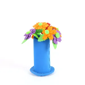 DIY foam flower bouquet craft kit for kids, handmade educational toy, creative art gift for kids.