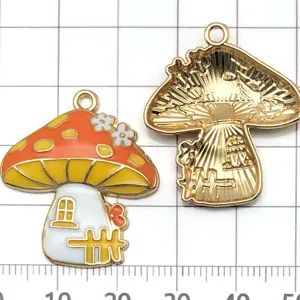 Süße Emaille Pilz Legierung Anhänger Charms für DIY Armband Halskette Schmuck Zubehör