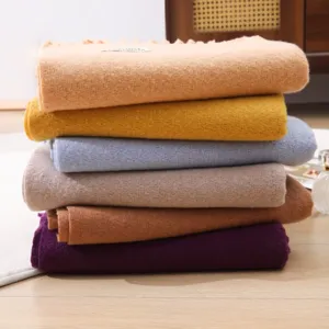Cozy plain imitation cashmere scarf detail, soft long winter warm wrap for women.
