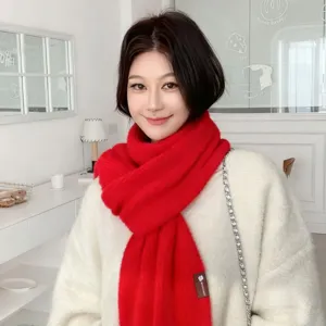 Koreaanse rode nerts kasjmier wintersjaal voor vrouwen, zachte pluizige warme halsdoek.