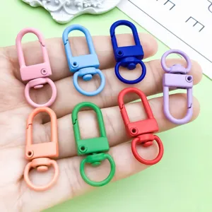 Bunte Legierung ovale Karabinerhaken Schlüsselanhänger DIY Schmuck Zubehör Set neu
