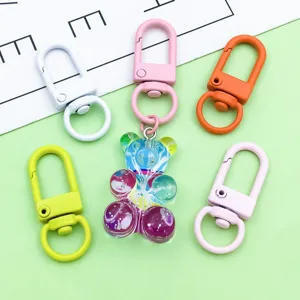 Bunte Legierung ovale Karabinerhaken Schlüsselanhänger DIY Zubehör Detail Ansicht.