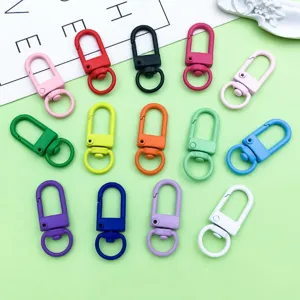 Bunte Legierung Federkarabiner Schlüsselanhänger DIY Schmuck Zubehör mehrfarbig neu.