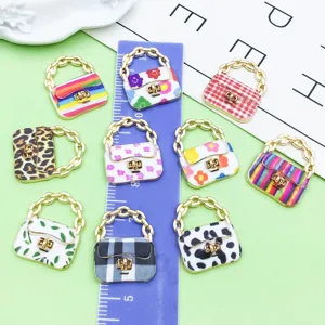 Ciondoli pendenti per borsa in lega smaltata colorata per gioielli fai da te, accessori carini.